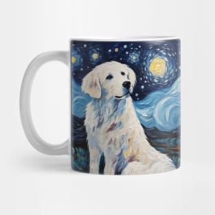 Kuvasz Painted in Starry Night style Mug